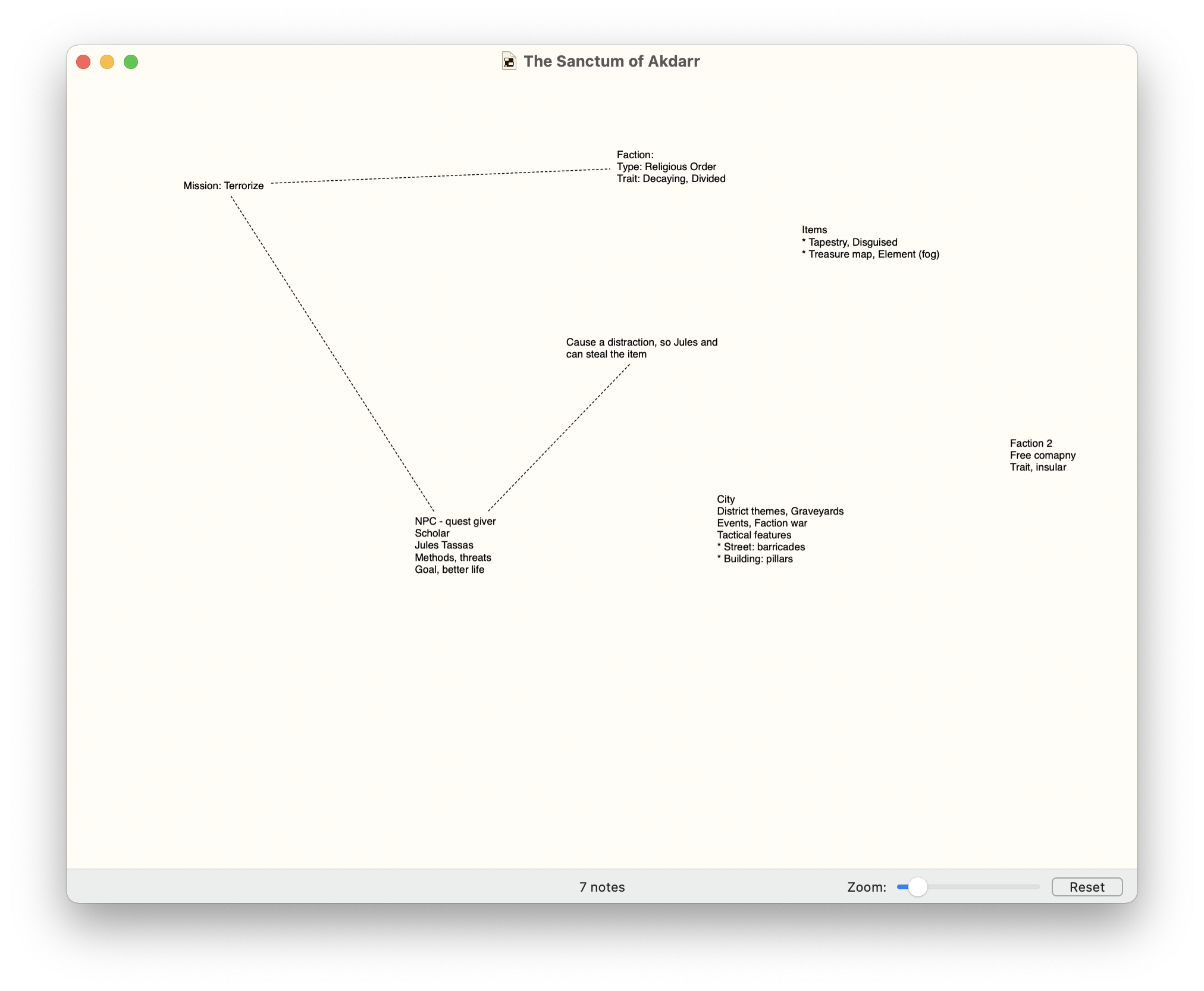 Quick and dirty story concept map